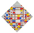 Victory Boogie Woogie, 1944 unfinished painting by Piet Mondriaan without background
